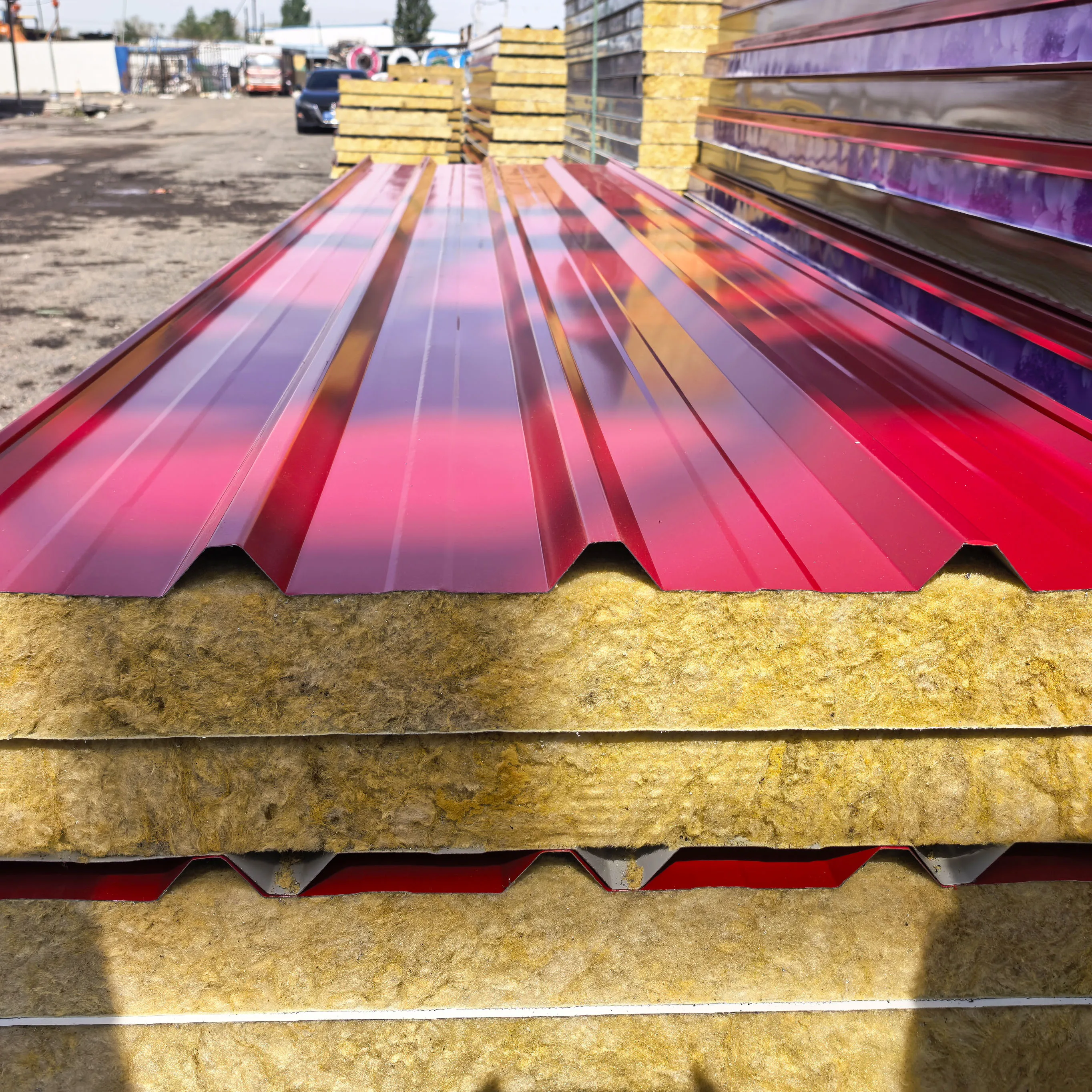 product guangqia rock wool fireproof sandwich roof wall panels for prefabricated building wall cladding materials-6