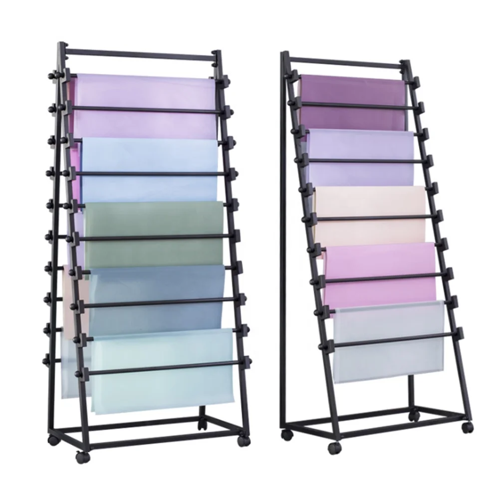 Wall mount type wallpaper display rack stand for showroom  Wallpaper  display Store design boutique Wallpaper stores