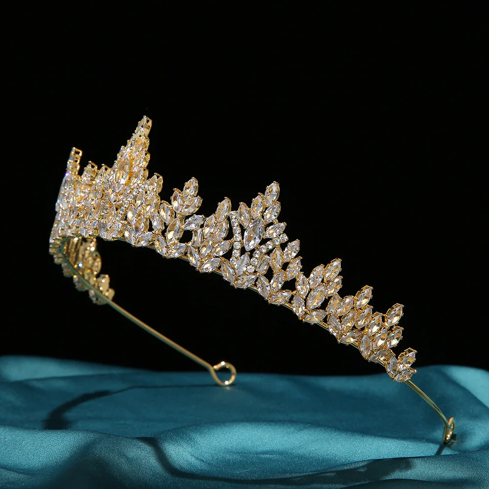Роскошная медная циркониевая Корона украшенная головная повязка с полным цирконием свадебные украшения для невесты девушки фестиваль аксессуары подиума
