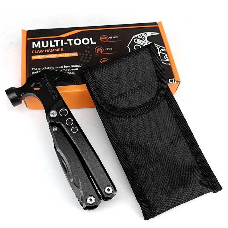 Outdoor Emergency Tool Bicycle Tool Claw Hammer Survival Kit Multi Tool Hammer With Black Coating