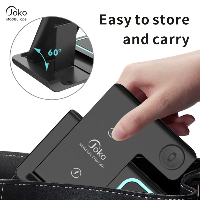 Konfulon High Quality 3 in 1 Folding Wireless Charging Travel Portable Wireless Charging Suitable for Smart Watch Smartphone