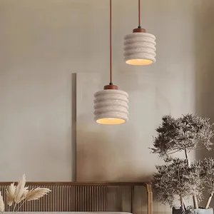 Handwoven Modern Yellow Travertine Chandelier Pendant Lights with Adjustable Height and Warm White Light for Supermarket Use