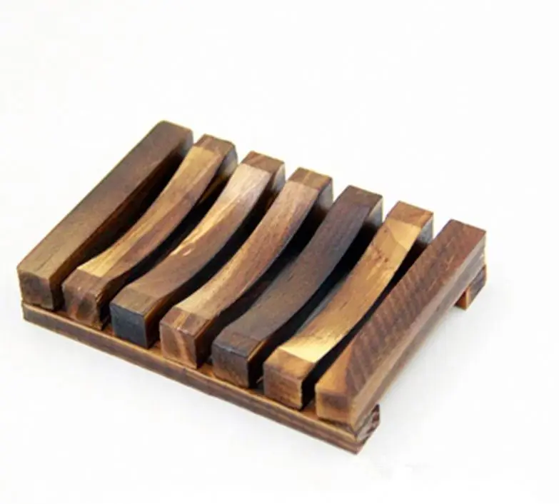 Wooden Soap Box Storage Tray Holder Plate Container Bathroom Shower Dish Case H 