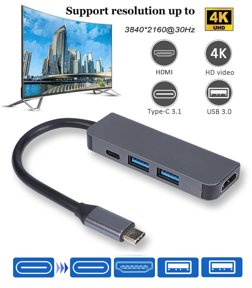 Aluminum Type C Adapter Hub 4 In 1 Usb C To HDMI 4k Hdtv Hub Usb3.1 Adapter Powerology 4 In 1 Usb-c Hub With HDMI Usb Aux - Buy Usb Type C Usb 3.1 Type-c Hub Naar HDMI Adapter 4k Hub C Rj45 (ethernet Gigabit) HDMI 3x Usb 3.0 (u Adaptor adaptador Usb Tipo C HDMI Hub 2k-4k Hub 4 En 1 Tipo C A HDMI 4k Con 2 Puertos Usb Multi-port Usb Type-c Hub With 4k HDMI usb Hub C Hub HDMI Adapter 4 In 1 Type-c Hub Docking Station Adaptador Usb 4k HDMI 4k Usb S