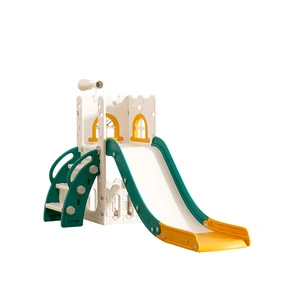 Indoor Freestanding Toddler Playhouse with Easy Assembly Slide and Climber Educational Baby Playground for Play and Learning