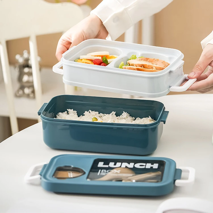 Eco Friendly Reusable 1400ML Leakproof Camping Food Storage Box Portable Food Container Plastic Kids Bento Lunch Box