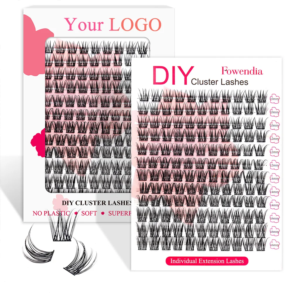 Bulk Cluster Lashes Fluffy Private Label Natural D Curl Cluster Lash