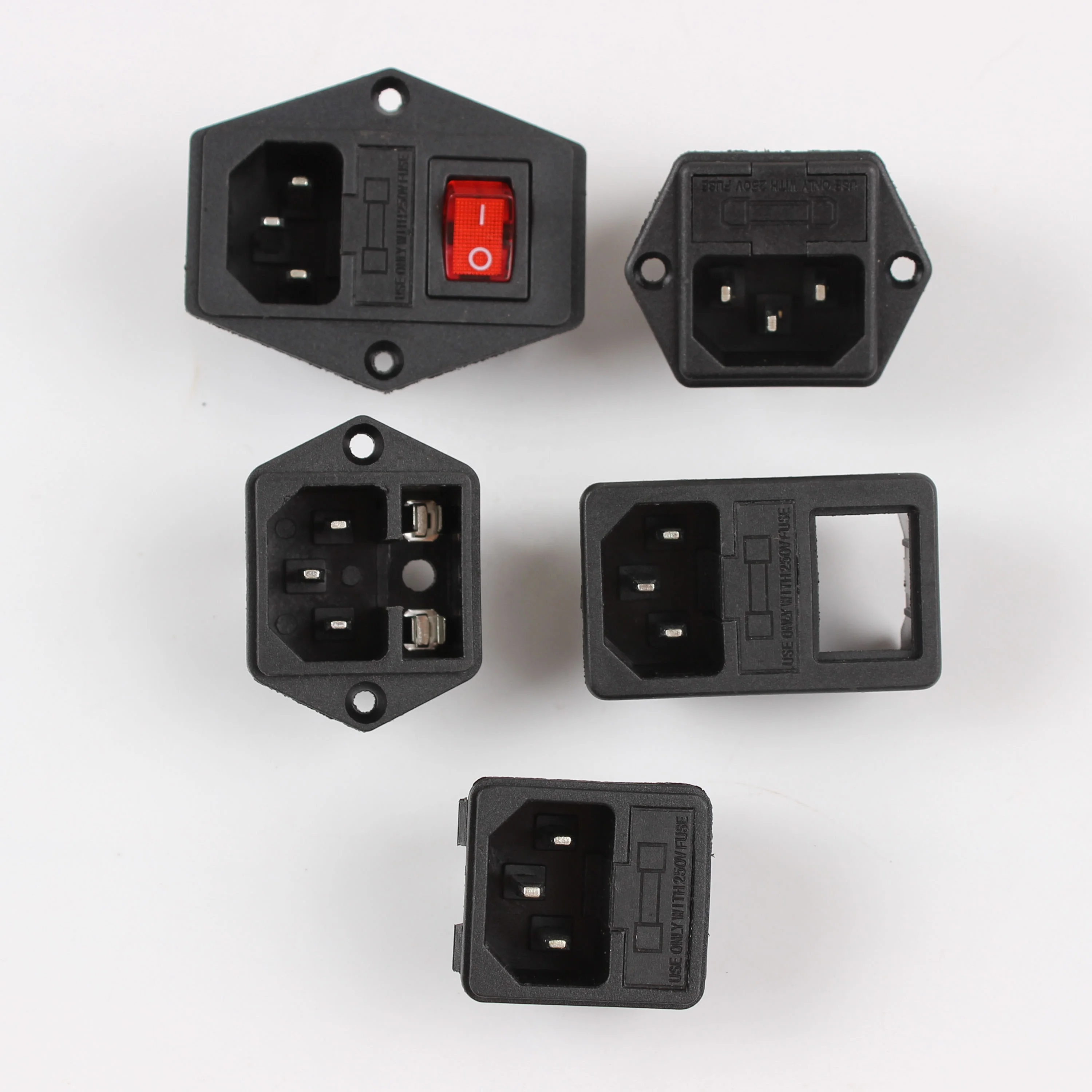 Iec C14 Ac Power Connector Socket With Fuse And Switch For Industrial