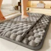 Tapis de salle de bain en mousse à mémoire de forme - Version améliorée avec bordure de maintien grise