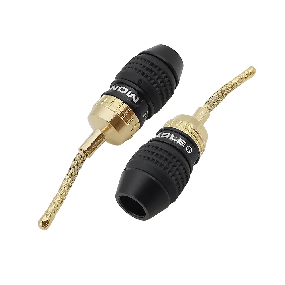 gold-plated 2mm banana plug connectors braided