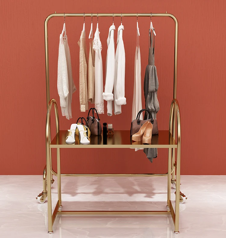 Custom Garment Stand Chrome Golden Clothing Rack New Gold Clothes ...