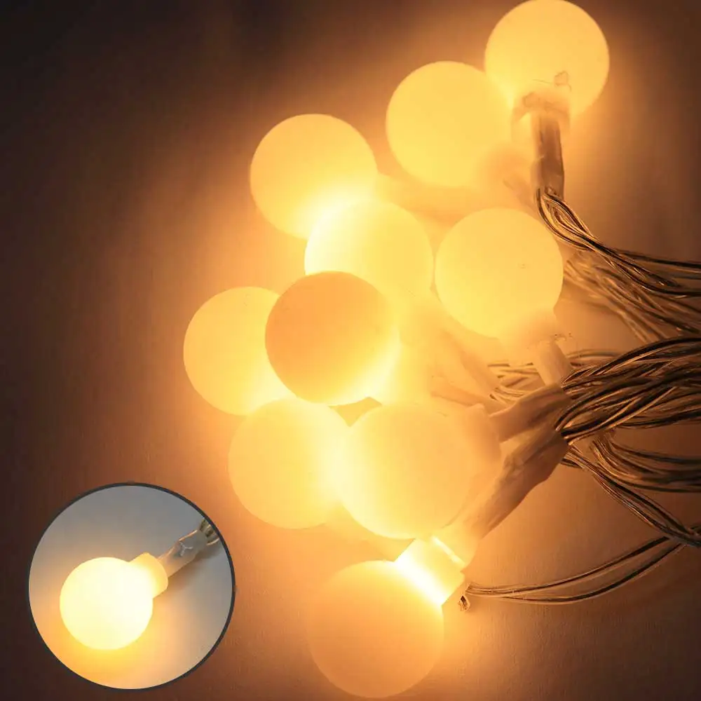 Small Round Ball Led String Lights,Outdoor Waterproof Battery Creative