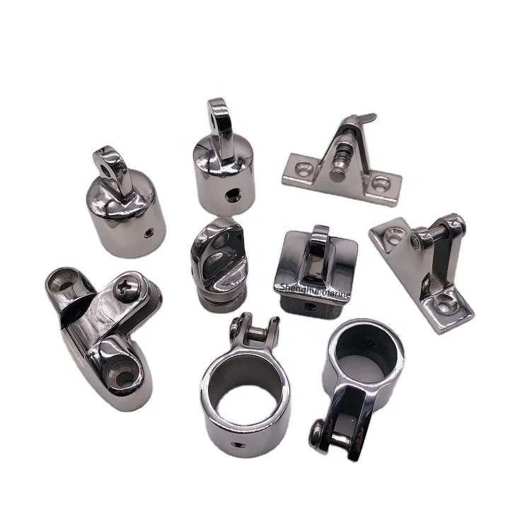 7/8" Bimini Top Hardware Set - 316 Stainless Steel Jaw Slides, Eye Ends & Deck Hinges For Boat Canopy - View #13