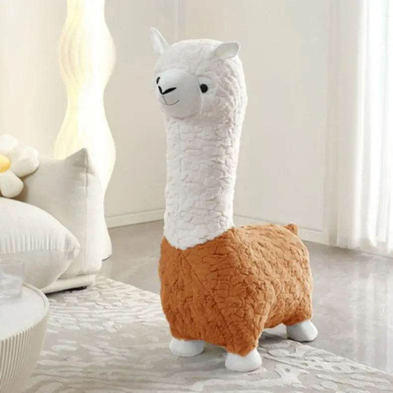 Top sell Custom Standing Large Llama Stuffed Animals Seat Soft Fluffy Plush Doll Toys Kids Chairs Cushion Super Kawaii Gift