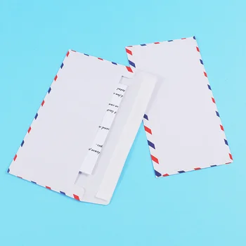 フォスカ 80gsm 赤と青のストライプ紙窓付き包装ポケット 自己粘着式