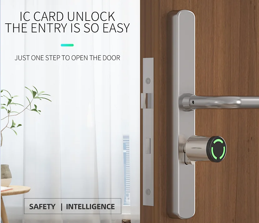 2025 Digital Smart NFC App Mortise Lock Cylinder Keyless Door Lock with IP67 Waterproof
