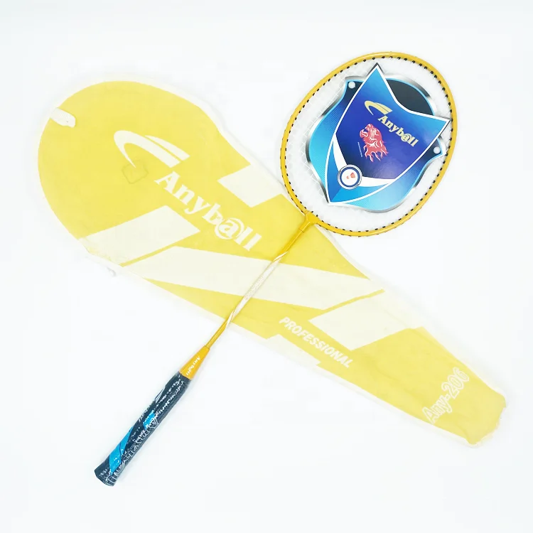 Woven Cover Steel Badminton Racket Brand Anyball 206 Racket Low Price for Sports  Offensive Type (Heavy Tip & Hard Rod)