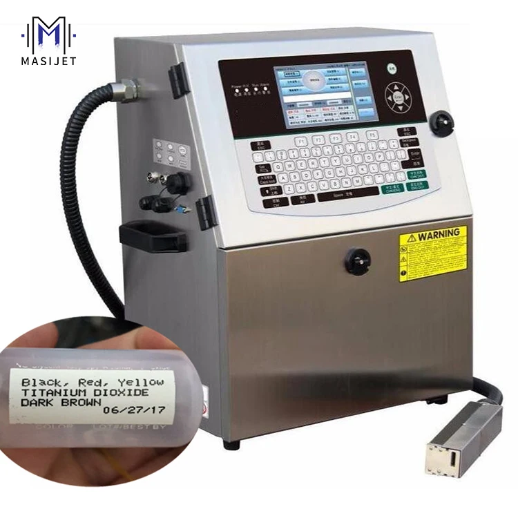 MASIJET New Expiry Date Printer Continuous Inkjet Card Printer CIJ Inkjet Machine with LED Components for Cloth Printing 27