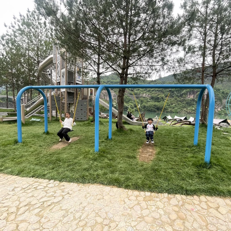 Outdoor Adult/Child Swing Set with Metal & Plastic Material for Community Parks School Playgrounds Trampoline Parks