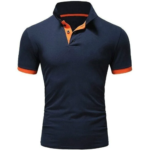 Discounted Custom Logo Men's Polo Shirt Short Sleeve Casual Slim-fit Cotton Tee Top
