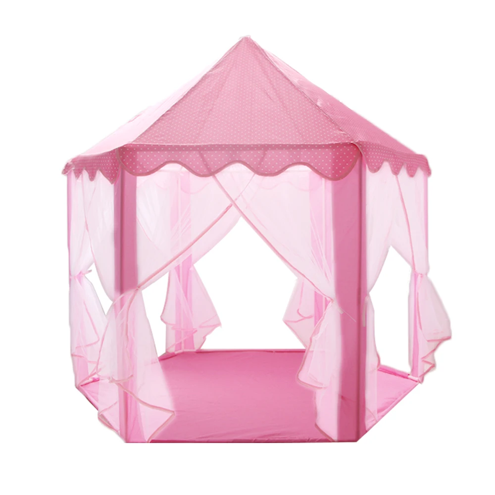 Maibeibi Indoor Tent Large Space Castle Baby Hexagon Pink Princess Play House for