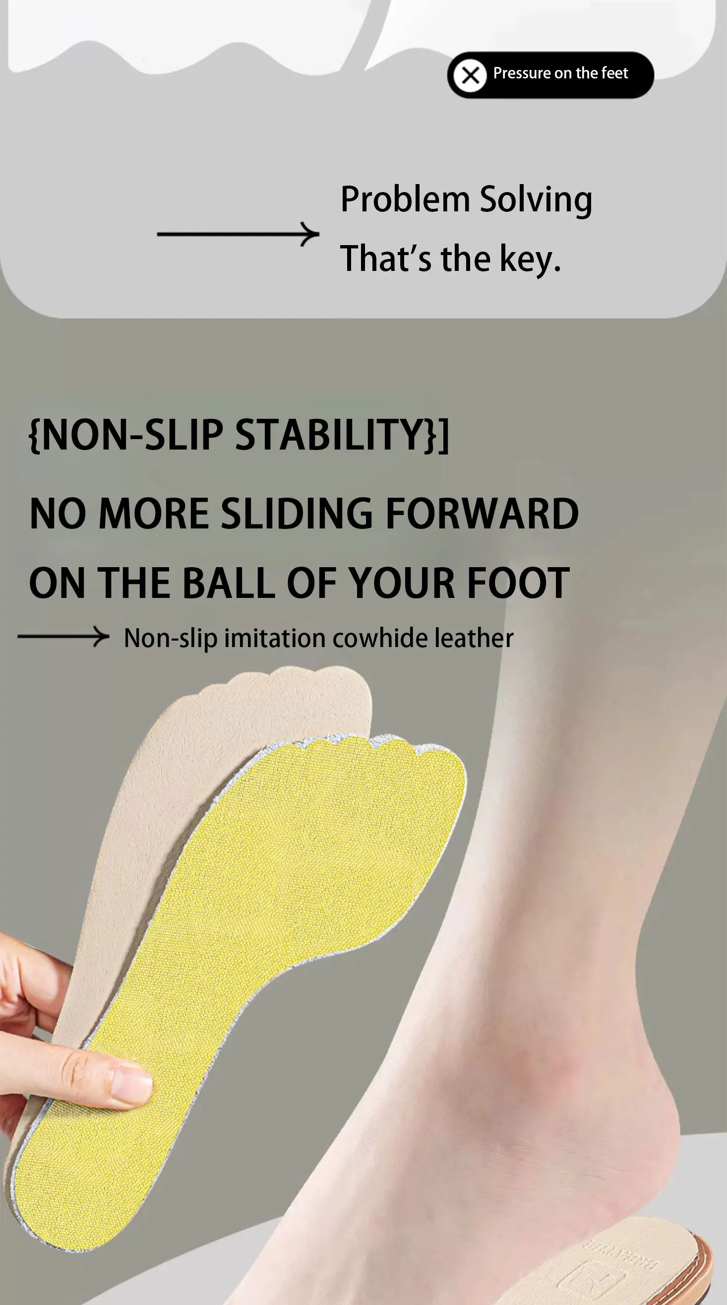 Leather Summer Sandal Replacement Insoles Self Adhesive Pads