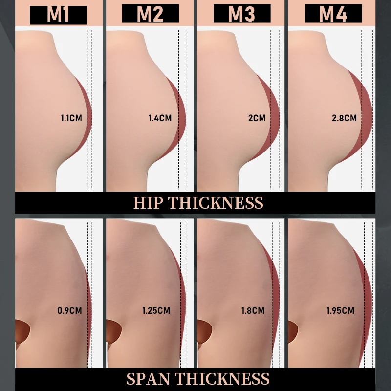 OEM/ODM New Silicone Sexy False Hip Butt Enhancer Silicone Buttock Pants Lifter Push up Hip Enhancing Ass Textured for Unisex