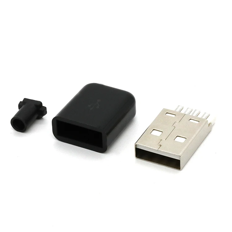 DIY USB Shell 2.0 A Male connector kit with covers USB2.0 Assembly DIY ...