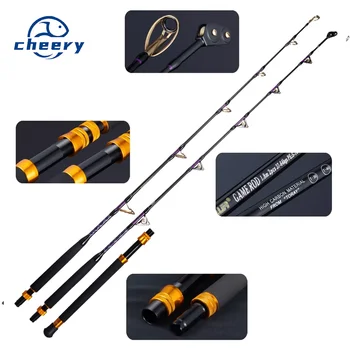 CHEERY Big Game SIC Roller Guide Fishing Pole Boat Rod Straight Butt High Carbon Deep Sea Tuna Shark Trolling Fishing Rod – Trolling Lure – view 2