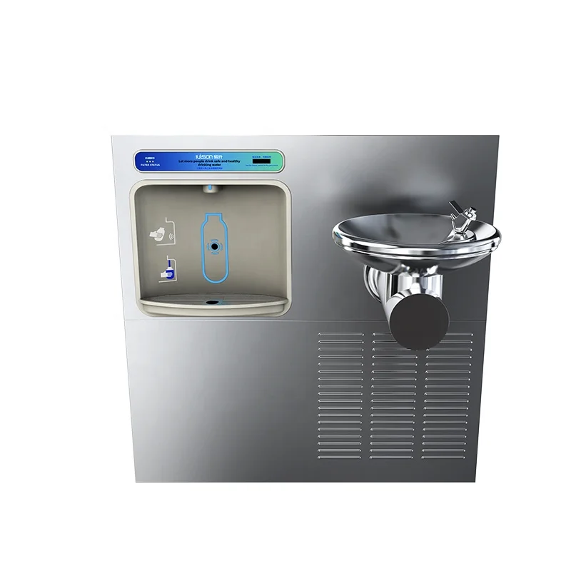 Stainless Steel Wall Mounted Sensor-activated Hands Free Bottle Filling Station Water Drinking Fountain