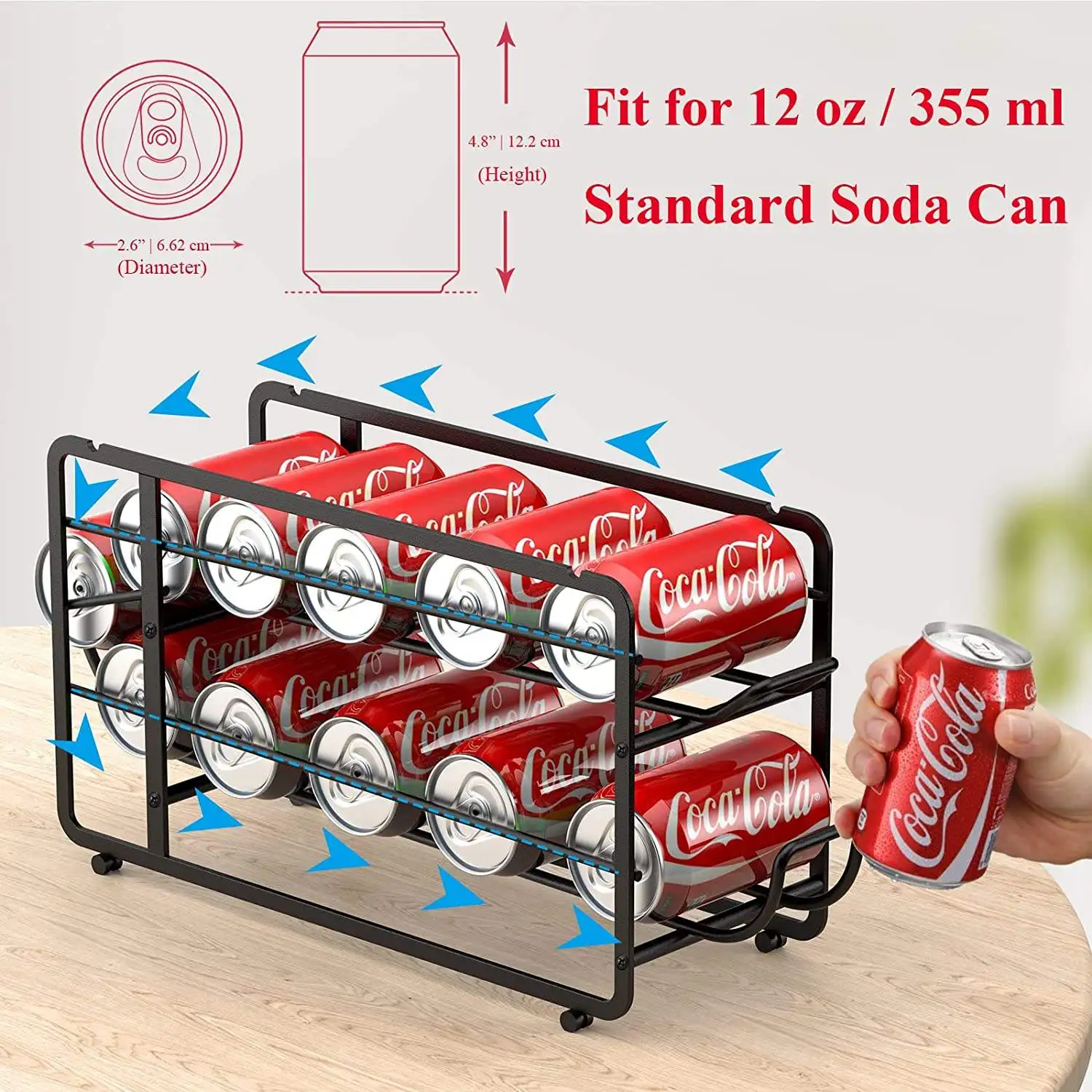 Soda Box Rack Soda Can Organizer Storage Rack 2 Pack Stackable Beverage Soda Can ...