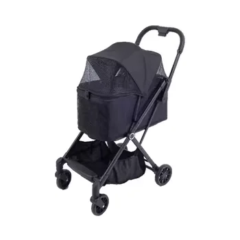 automatic folding Luxury Foldable Small Pet Stroller 4 Wheels Dog and Cat Carrier Portable Backpack Outdoor Travel for Animals