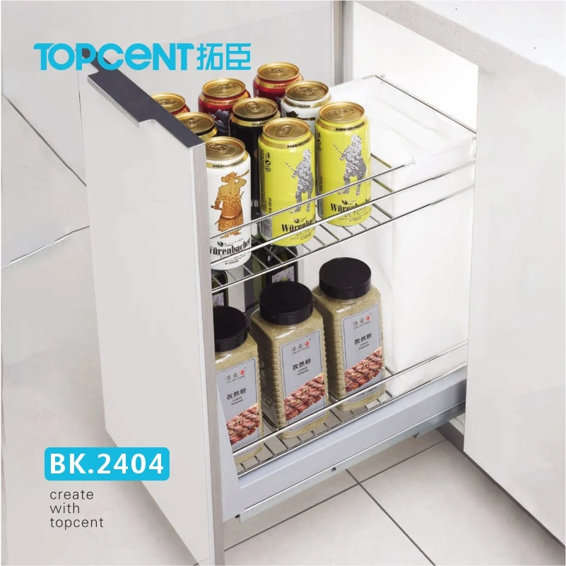 Cabinet Basket Side Mounted Pull Out Spice Rack Pantry Pull Out