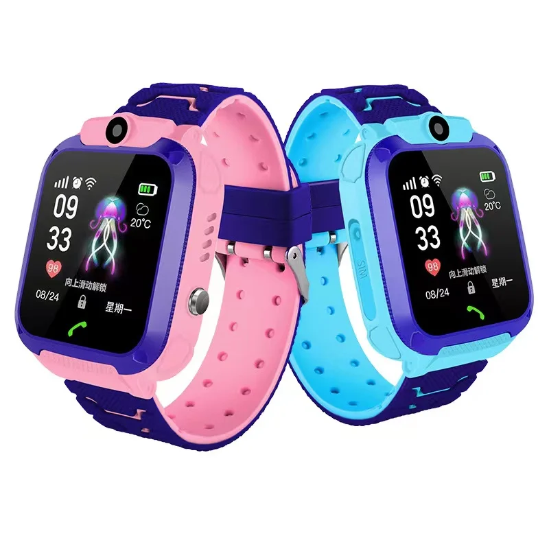 Q12 Kids Smart Watch with HD Photography LBS Location Two-Way Hands-Free Intercom Touch Screen Compass Square Watch for Kids