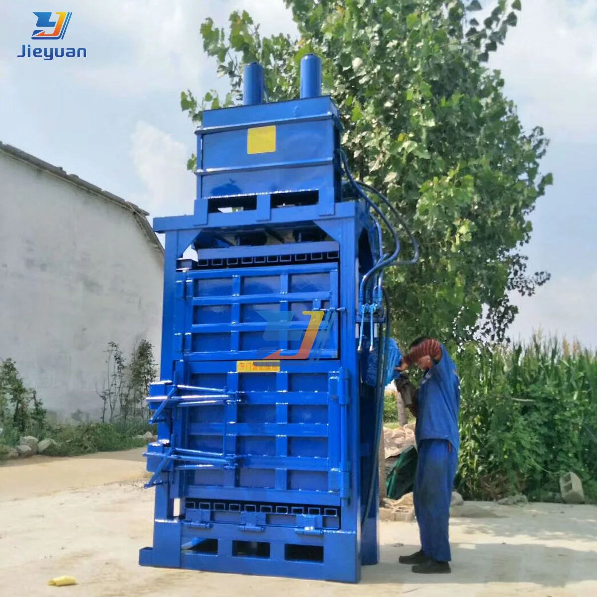 Automatic Hydraulic Cardboard Plastic Compactor Balcer Manual Waste Recycling Vertical Compactor with Motor for Carton Packaging