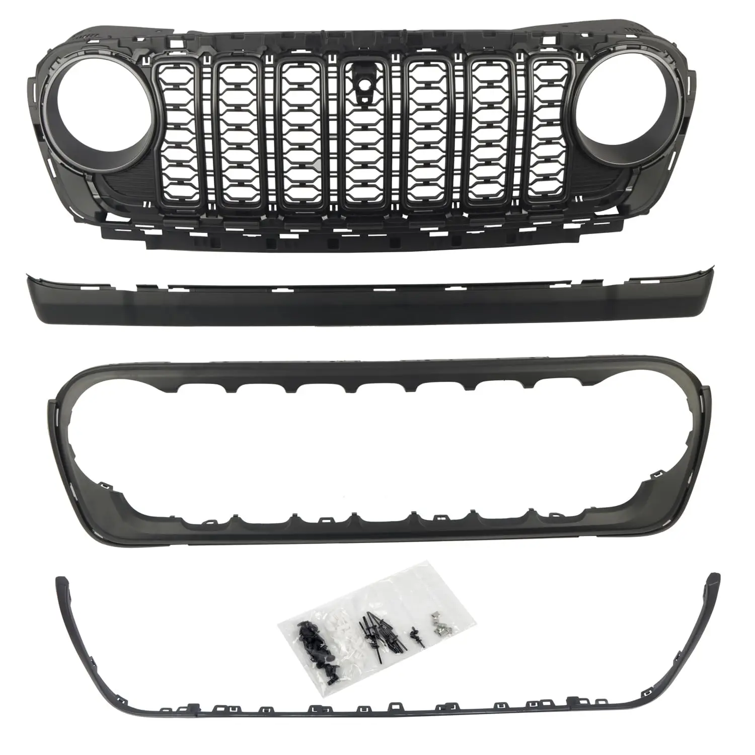 Auto Front Bumper Grille Guard Car Grill For Jeep Wrangler JL 2024 car accessories Offroad parts With/Without Camera