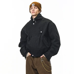 Men's Vintage Trendy Versatile Fill Coat-Warm Jacket Comfortable Collar Canvas Fabric Zipper Closure OEM