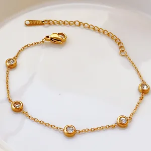 Fashion String Bracelets for Women Fine Chain Link Crystal Bangles Handmade Adjustable Jewelry