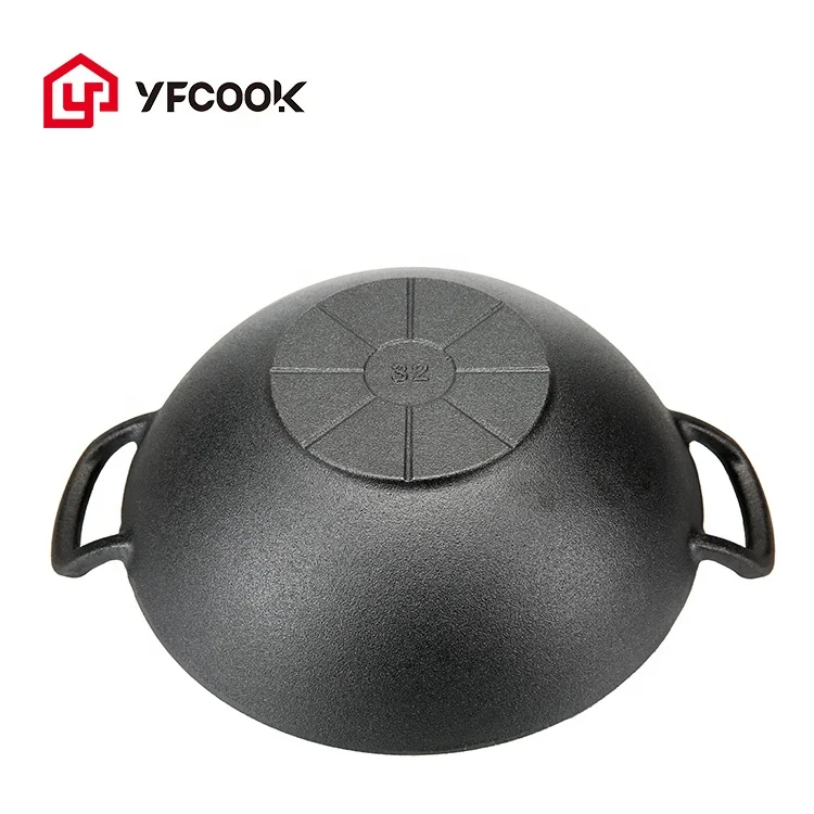 PE Round Iron Chinese Wok, Size: 34,36 & 38 CM