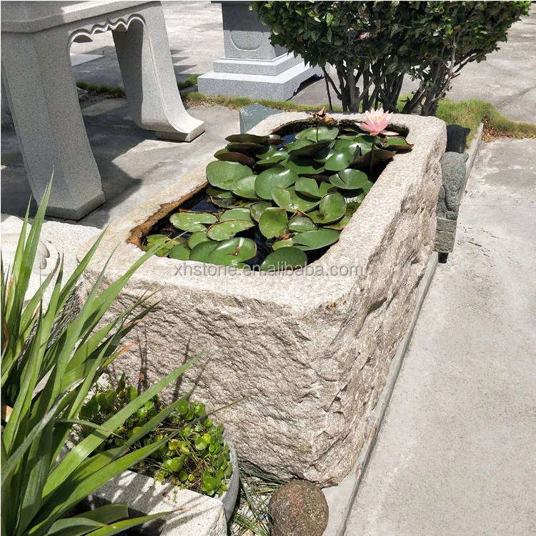 Outdoor Old Natural Stone Planter Garden Sculpture Large Troughs Water