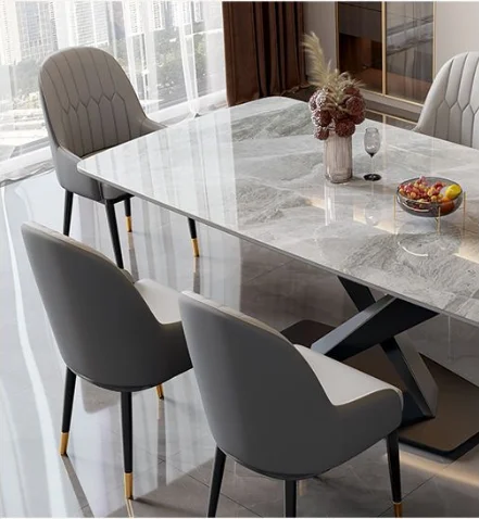 Modern Rectangular Marble Dining Table Set for 4-8, Luxury Design ...