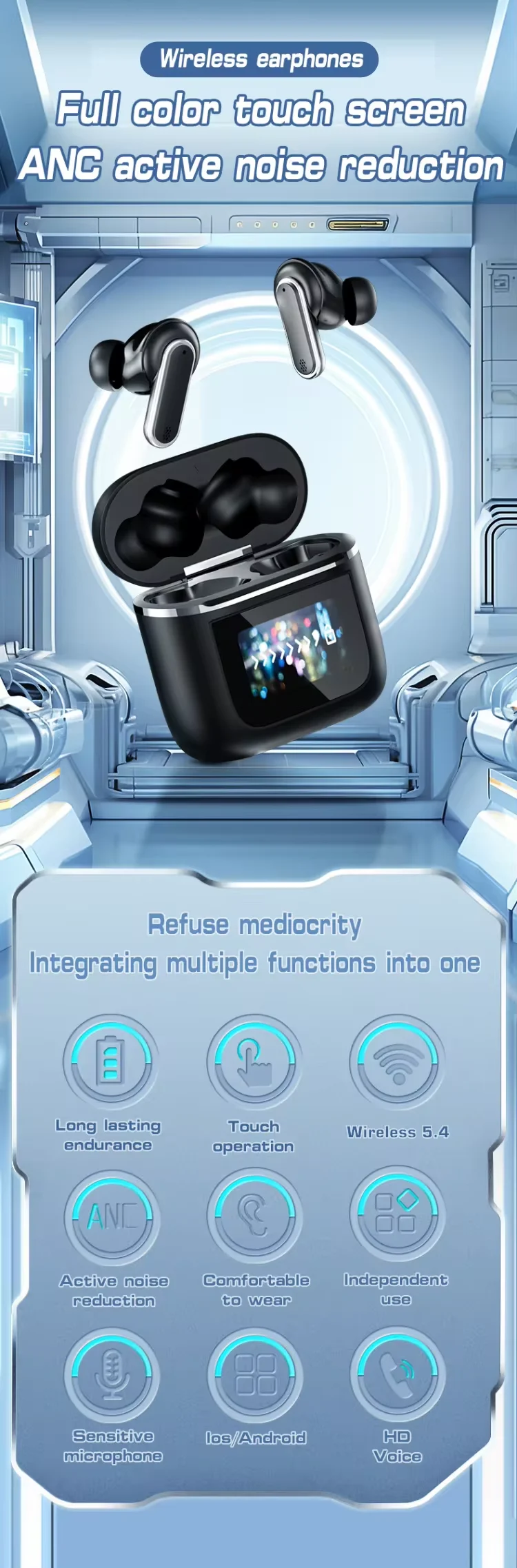 TWS yizhiyu ポラロイド 6枚 セット YX27 TWS Earphones - ANC+ENC, Touch Screen, & IPX-5 Waterproof