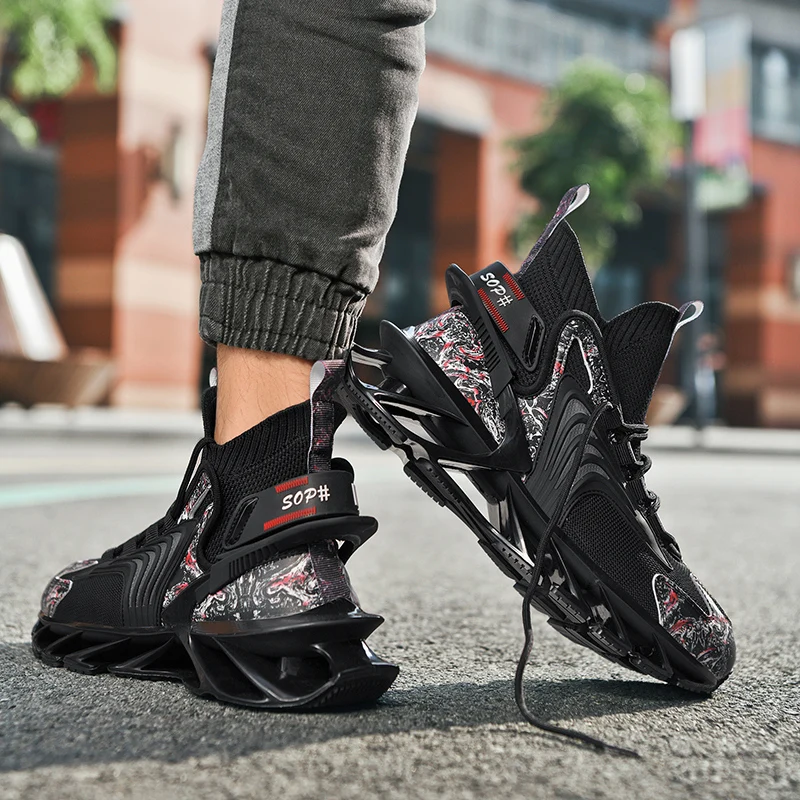 OEM Men's Casual Blade Sneakers Breathable Athletic Sport Running Shoes  with Custom Logo for Spring and Winter