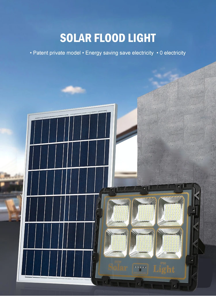 Intelligent Outdoor Aluminium Remote Control Ip66 Waterproof LED Solar Power Flood Light