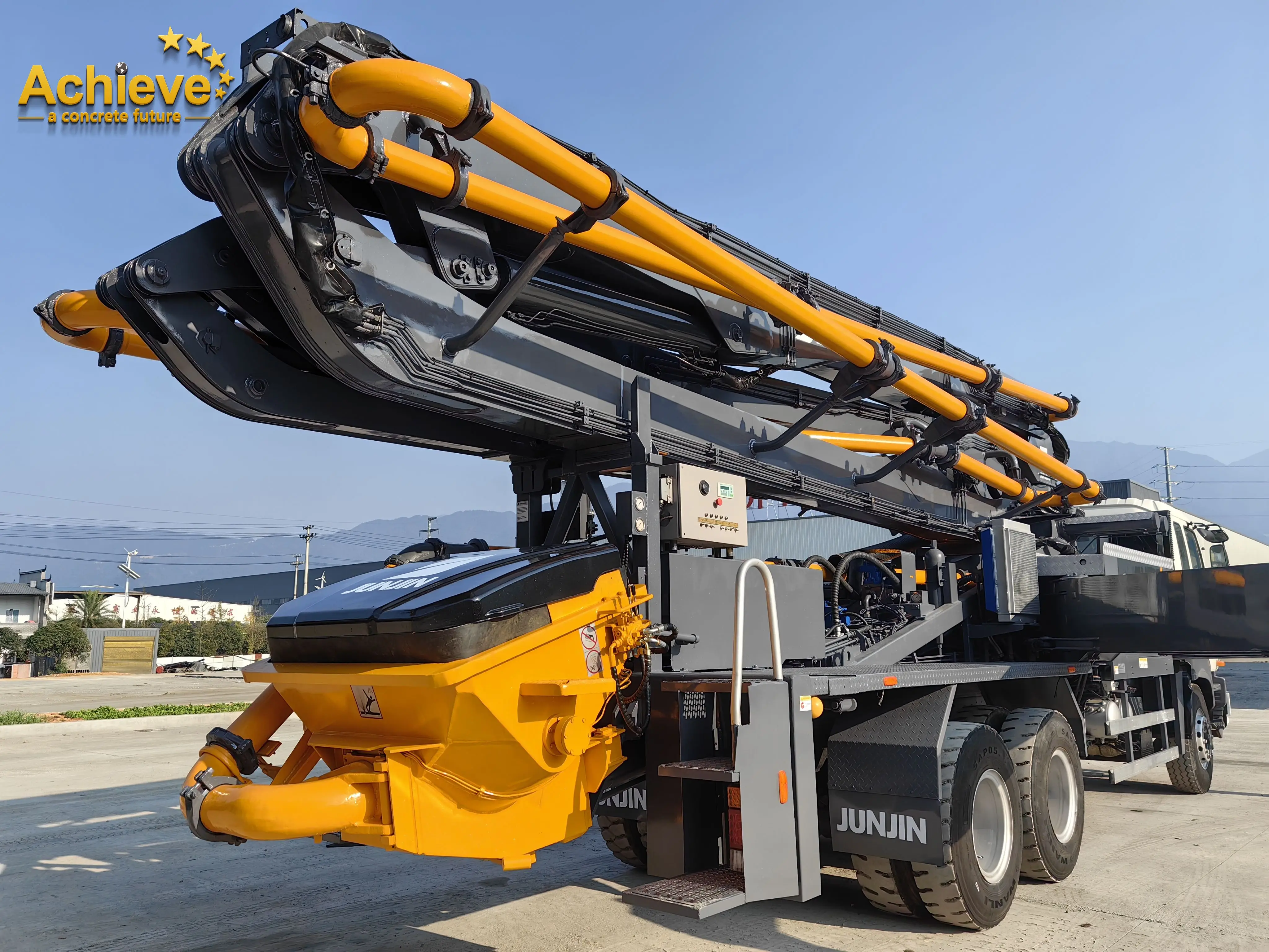 Achieve Junjin 37M Switching System Hydraulic Used Mayco Concrete Pumps for Sale Spot New Products Jxr37-4.16Hp Concrete Pump