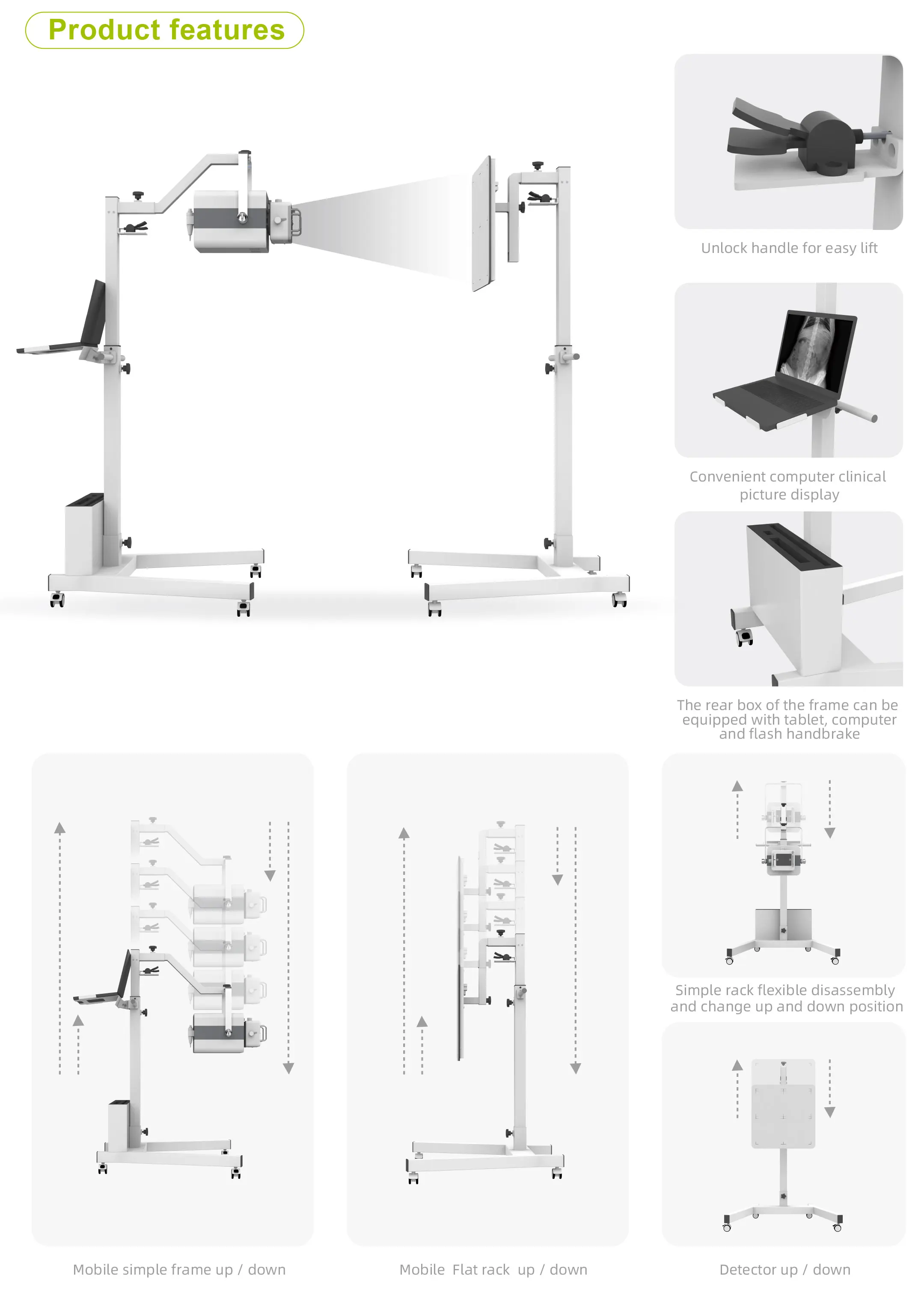 Iray Portable X Ray Machine 5kw Touch Screen Digital Veterinary Xray