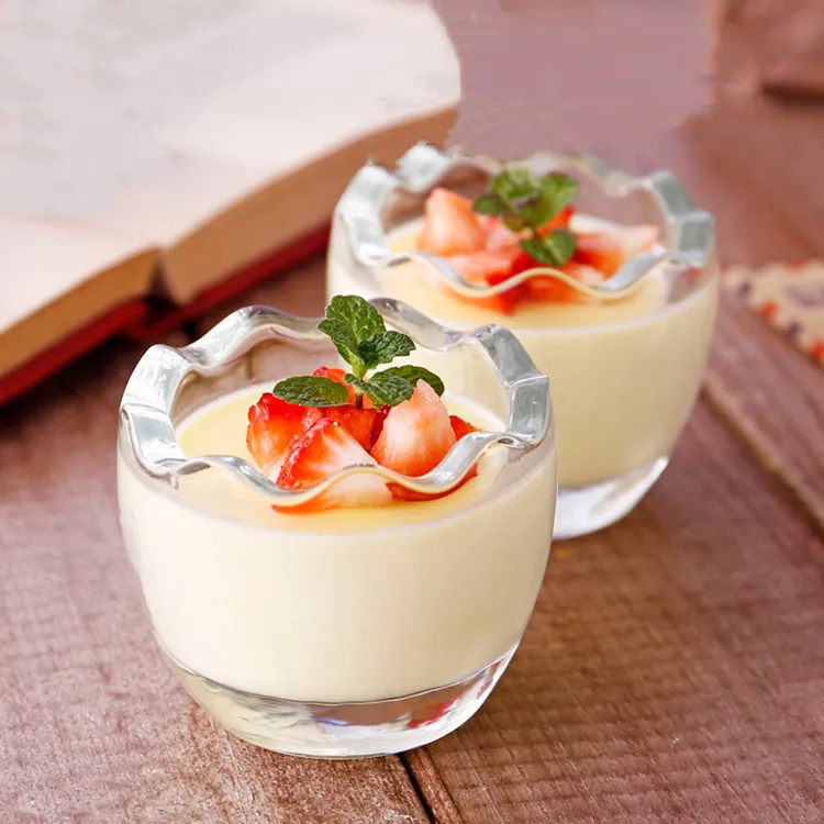 100ml 200ml Egg Shape Pudding Jar Yogurt Glass Cup Glass Container for Dessert