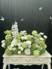 corridoio di fiori bianco verde 100 cm