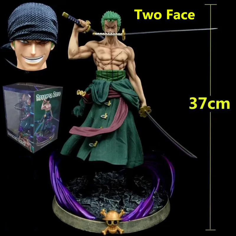 18cm One Piece Gk Roronoa Zoro Action Figure Interchangeable Head