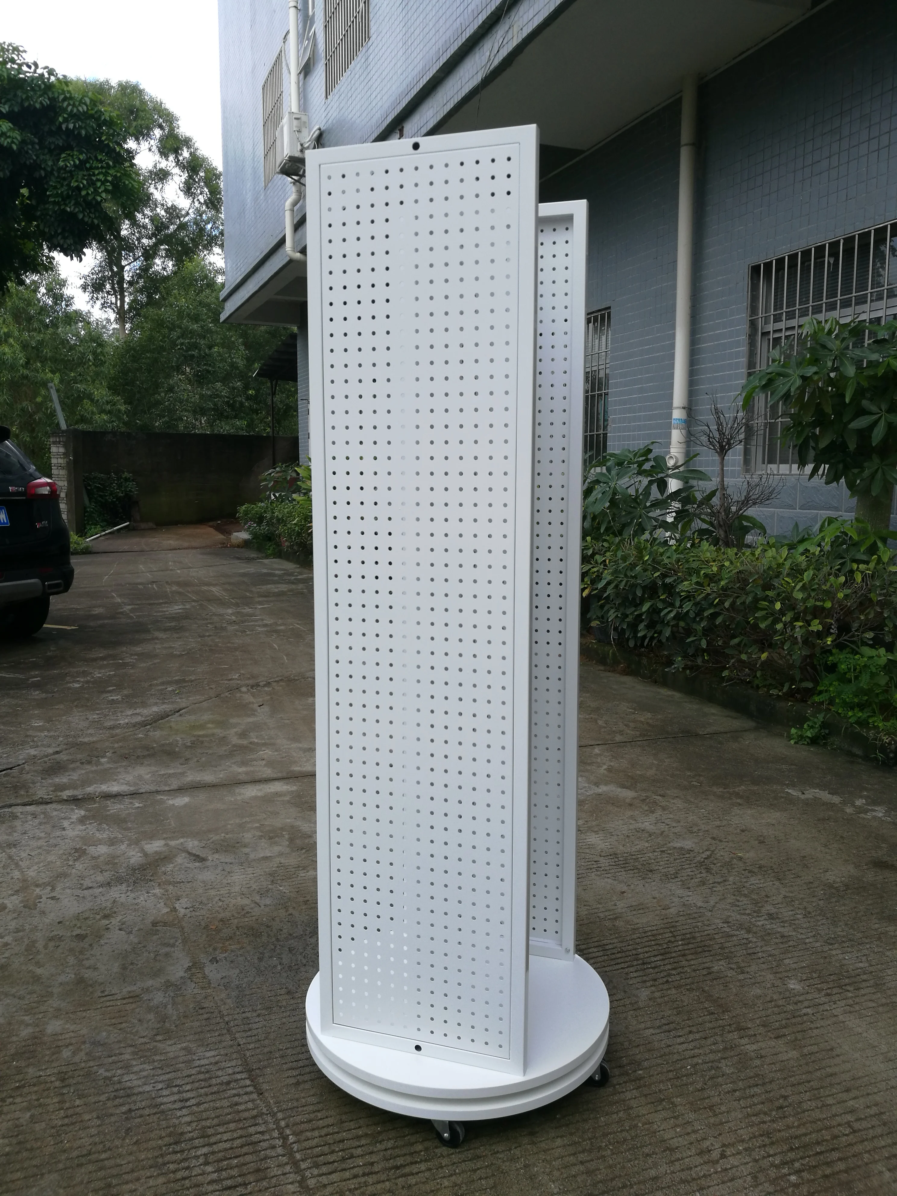 Hardware Shop Floor Standing Rotating  Pegboard Stand Hardware Product Display Rack Stand